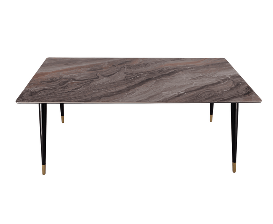 Стол обеденный Рио Гранд MC232-180BR, 180х90х76 см, коричневая керамика/черный, изображение 2 | Интернет магазин мебели и декора LifeDekor