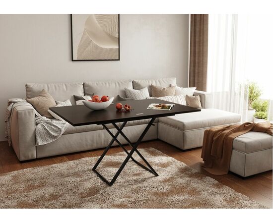 Стол трансформер Орфей 1, чёрный/темный венге, изображение 10 | Интернет магазин мебели и декора LifeDekor