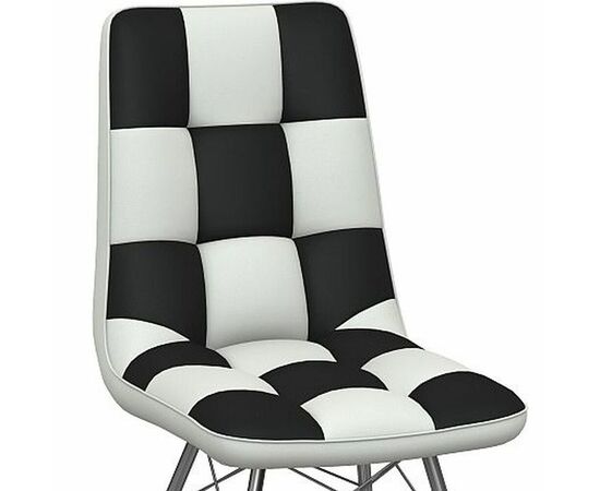 Стул «Бордо» двухцветный бело-черный, паук хром, изображение 4 | Интернет магазин мебели и декора LifeDekor