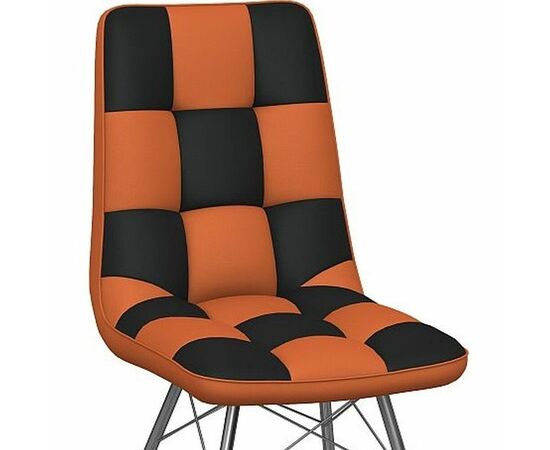Стул «Бордо» двухцветный оранжево-коричневый, паук хром, изображение 4 | Интернет магазин мебели и декора LifeDekor