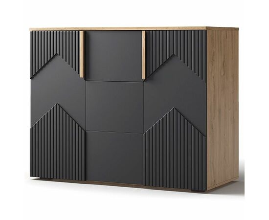 Комод «Оливия» 2Д3Я КМК 0971.2, дуб наварра/шагрень черная, изображение 2 | Интернет магазин мебели и декора LifeDekor