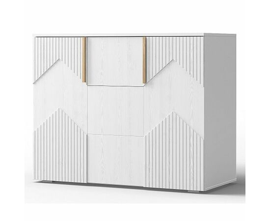 Комод «Оливия» 2Д3Я КМК 0971.2, белый/ясень белый текстурный, изображение 2 | Интернет магазин мебели и декора LifeDekor