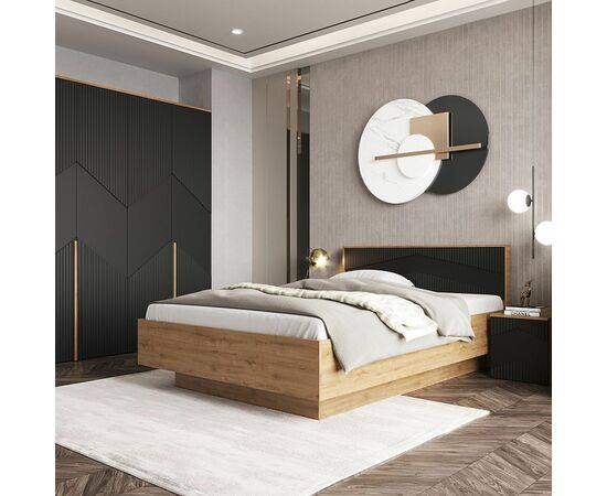 Комод «Оливия» 2Д3Я КМК 0971.2, дуб наварра/шагрень черная, изображение 4 | Интернет магазин мебели и декора LifeDekor