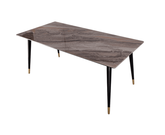 Стол обеденный Рио Гранд MC232-180BR, 180х90х76 см, коричневая керамика/черный, изображение 4 | Интернет магазин мебели и декора LifeDekor