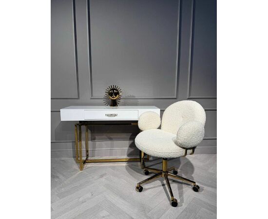 Стол-консоль Гарда-1 P-MJ-003, 120х40х76 см, белый/золото, изображение 3 | Интернет магазин мебели и декора LifeDekor