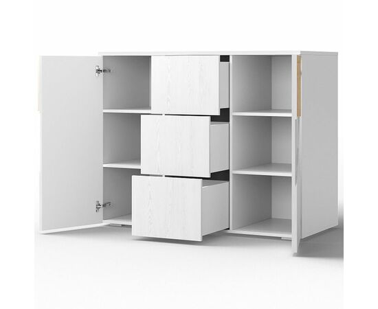 Комод «Оливия» 2Д3Я КМК 0971.2, белый/ясень белый текстурный, изображение 3 | Интернет магазин мебели и декора LifeDekor