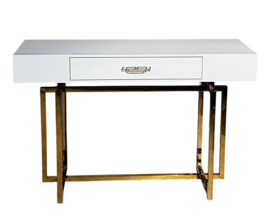 Стол-консоль Гарда-1 P-MJ-003, 120х40х76 см, белый/золото | Интернет магазин мебели и декора LifeDekor