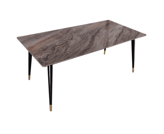 Стол обеденный Рио Гранд MC232-180BR, 180х90х76 см, коричневая керамика/черный, изображение 3 | Интернет магазин мебели и декора LifeDekor