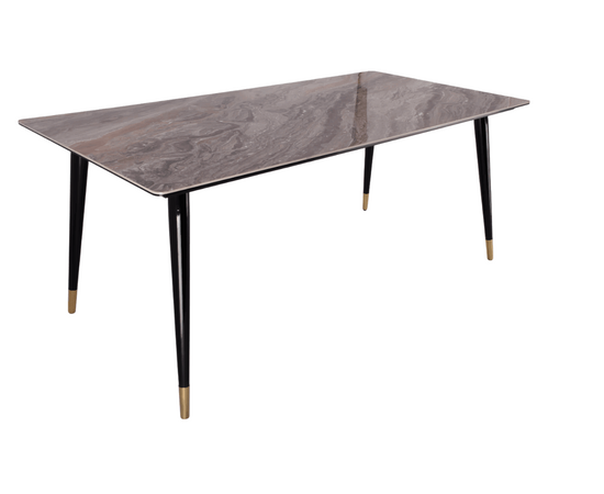 Стол обеденный Рио Гранд MC232-180BR, 180х90х76 см, коричневая керамика/черный, изображение 5 | Интернет магазин мебели и декора LifeDekor