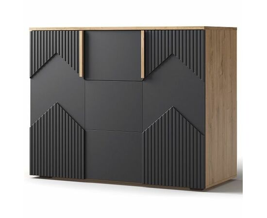 Комод «Оливия» 2Д3Я КМК 0971.2, дуб наварра/шагрень черная | Интернет магазин мебели и декора LifeDekor