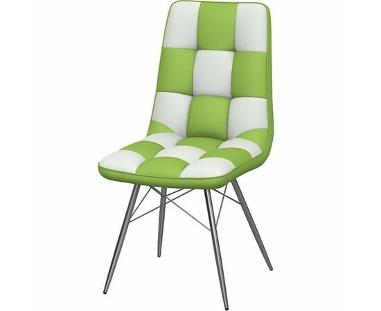 Стул «Бордо» двухцветный бело-зеленый, паук хром | Интернет магазин мебели и декора LifeDekor