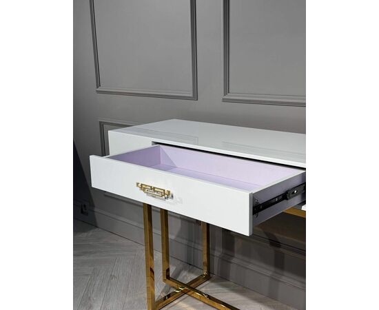 Стол-консоль Гарда-1 P-MJ-003, 120х40х76 см, белый/золото, изображение 4 | Интернет магазин мебели и декора LifeDekor