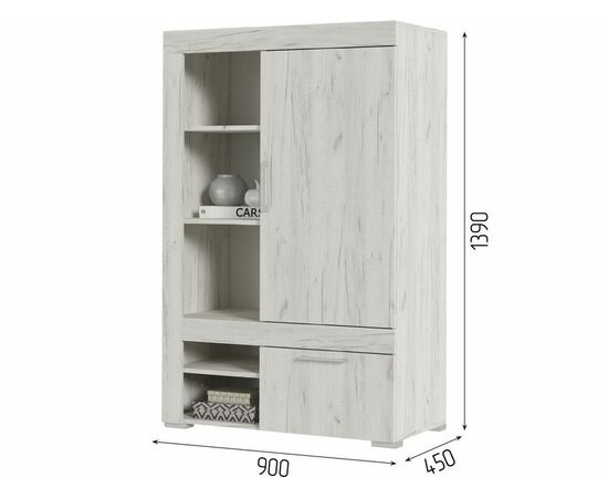 Шкаф «Гранд» ШК-3, дуб крафт белый, изображение 3 | Интернет магазин мебели и декора LifeDekor