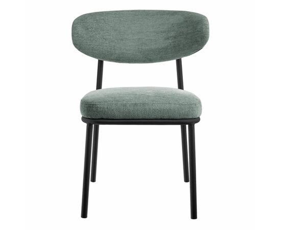 Стул Lucas 2 шалфей шенилл с чёрными ножками, изображение 2 | Интернет магазин мебели и декора LifeDekor