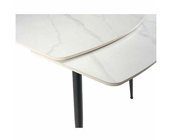 Стол керамический раскладной Astra 120-180*80*76 белый мрамор/черный, изображение 12 | Интернет магазин мебели и декора LifeDekor