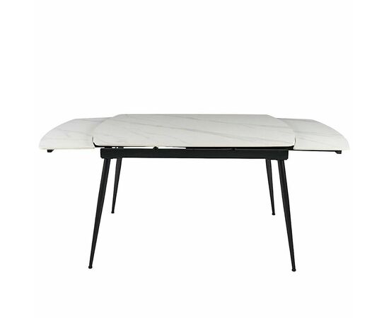 Стол керамический раскладной Astra 120-180*80*76 белый мрамор/черный, изображение 6 | Интернет магазин мебели и декора LifeDekor