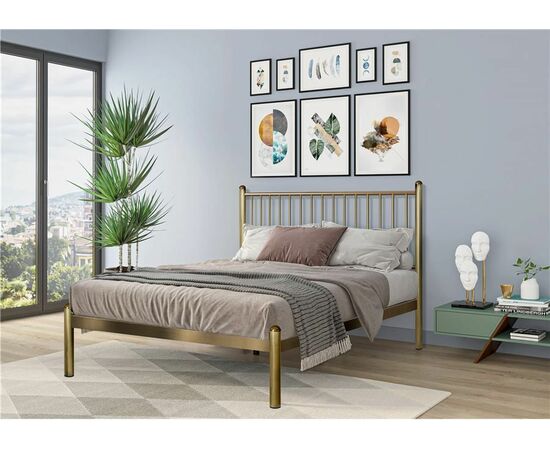 Кровать односпальная АРЗУ (120х200/металлическое основание) Бронзовый металлик | Интернет магазин мебели и декора LifeDekor