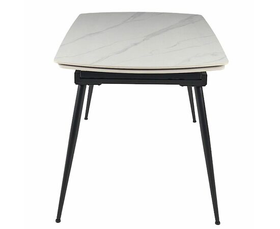 Стол керамический раскладной Astra 120-180*80*76 белый мрамор/черный, изображение 8 | Интернет магазин мебели и декора LifeDekor