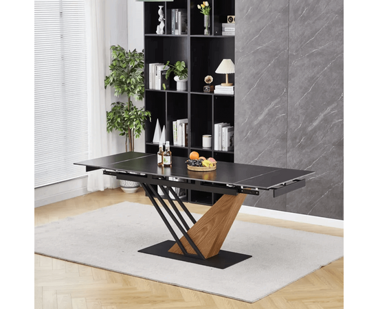 Стол Morion 160-220*90 черная керамика/черный, дерево, изображение 12 | Интернет магазин мебели и декора LifeDekor