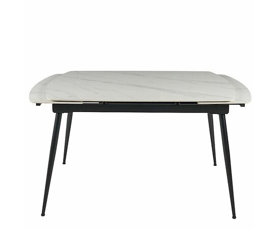 Стол керамический раскладной Astra 120-180*80*76 белый мрамор/черный, изображение 3 | Интернет магазин мебели и декора LifeDekor