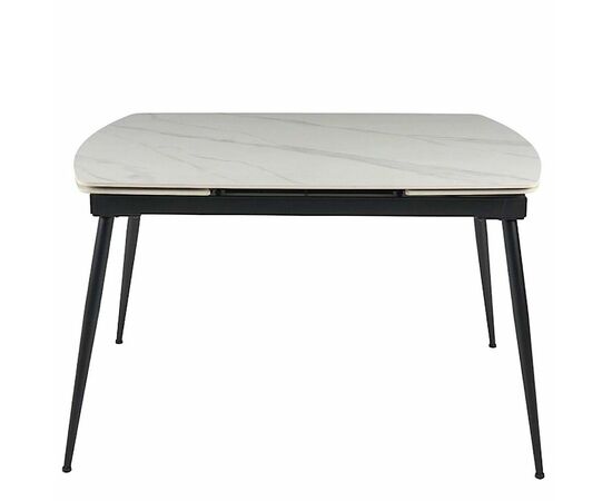 Стол керамический раскладной Astra 120-180*80*76 белый мрамор/черный, изображение 4 | Интернет магазин мебели и декора LifeDekor