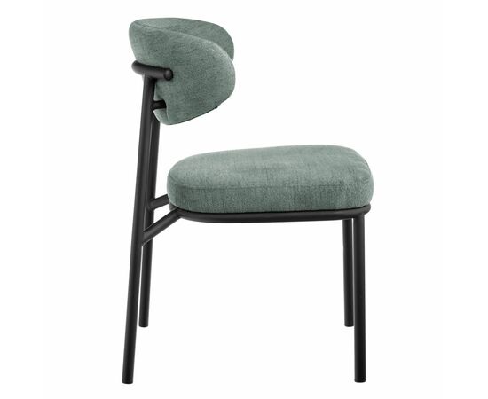 Стул Lucas 2 шалфей шенилл с чёрными ножками, изображение 3 | Интернет магазин мебели и декора LifeDekor