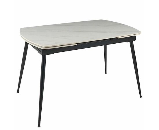 Стол керамический раскладной Astra 120-180*80*76 белый мрамор/черный, изображение 2 | Интернет магазин мебели и декора LifeDekor