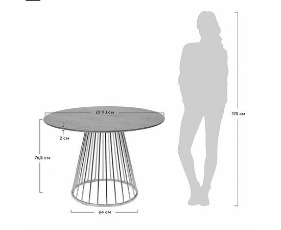 Стол Liverpool 110см орех, хромированные ножки, изображение 9 | Интернет магазин мебели и декора LifeDekor
