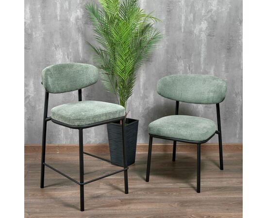 Стул Lucas 2 шалфей шенилл с чёрными ножками, изображение 11 | Интернет магазин мебели и декора LifeDekor