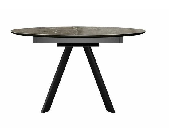 Стол DikLine SKC120 d1200 Керамика Tundra Gris (темно-серый суперглянец)/подстолье черное/опоры черные, изображение 4 | Интернет магазин мебели и декора LifeDekor