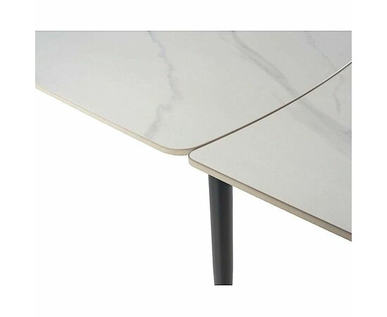 Стол керамический раскладной Astra 120-180*80*76 белый мрамор/черный, изображение 10 | Интернет магазин мебели и декора LifeDekor