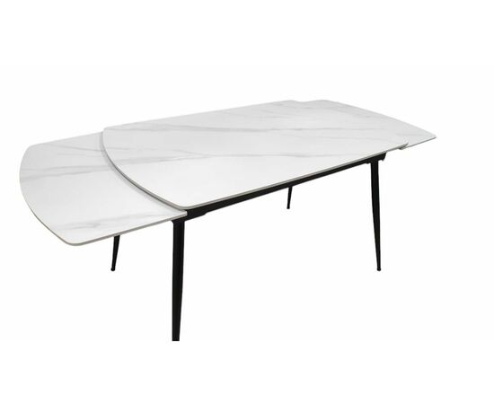 Стол керамический раскладной Astra 120-180*80*76 белый мрамор/черный, изображение 9 | Интернет магазин мебели и декора LifeDekor