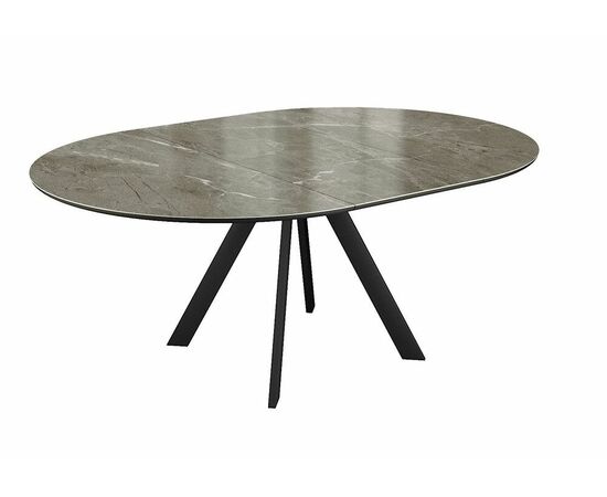 Стол DikLine SKC120 d1200 Керамика Tundra Gris (темно-серый суперглянец)/подстолье черное/опоры черные, изображение 2 | Интернет магазин мебели и декора LifeDekor