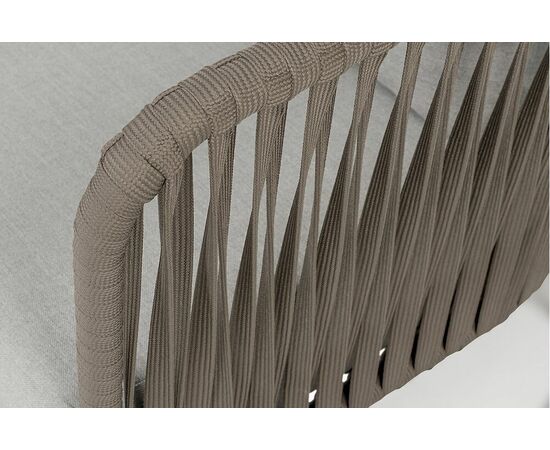 "Багамы" кресло плетеное из роупа, каркас алюминий бежево-серый (RAL7006) муар, роуп серо-коричневый 23мм, ткань светло-серая, изображение 5 | Интернет магазин мебели и декора LifeDekor