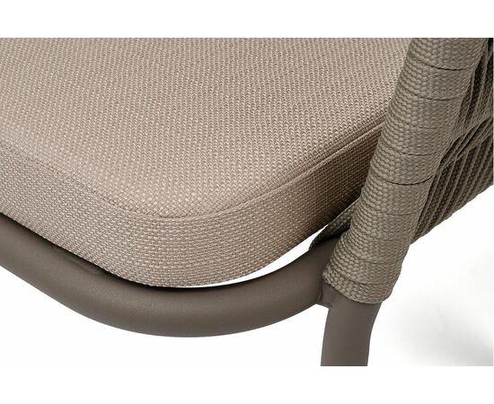 "Бордо" стул плетеный из роупа (колос), каркас алюминий бежево-серый (RAL7006) муар, роуп серо-коричневый 23мм, ткань Mossle бежевая, изображение 6 | Интернет магазин мебели и декора LifeDekor