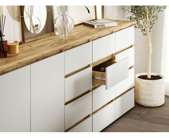 Комод «Хелен» КМ-06, белый/дуб крафт золотой, изображение 5 | Интернет магазин мебели и декора LifeDekor