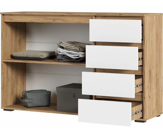 Комод «Хелен» КМ-06, белый/дуб крафт золотой, изображение 4 | Интернет магазин мебели и декора LifeDekor