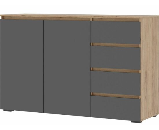 Комод «Хелен» КМ-06, графит/дуб крафт золотой, изображение 2 | Интернет магазин мебели и декора LifeDekor