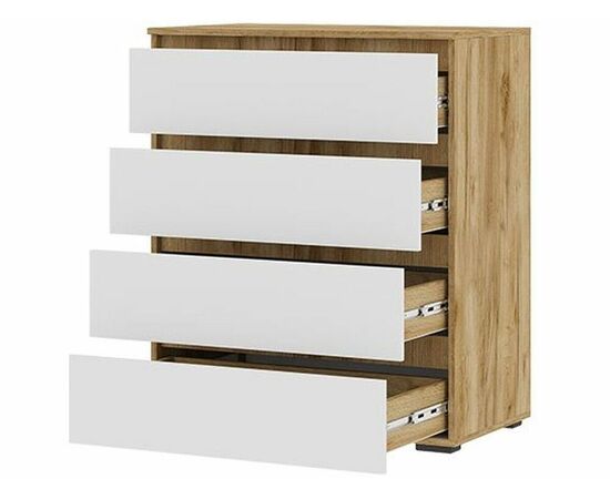 Комод «Хелен» КМ-02, 4 ящика, белый/дуб крафт золотой, изображение 4 | Интернет магазин мебели и декора LifeDekor