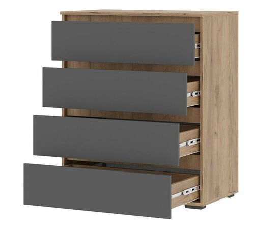 Комод «Хелен» КМ-02, 4 ящика, графит/дуб крафт золотой, изображение 3 | Интернет магазин мебели и декора LifeDekor