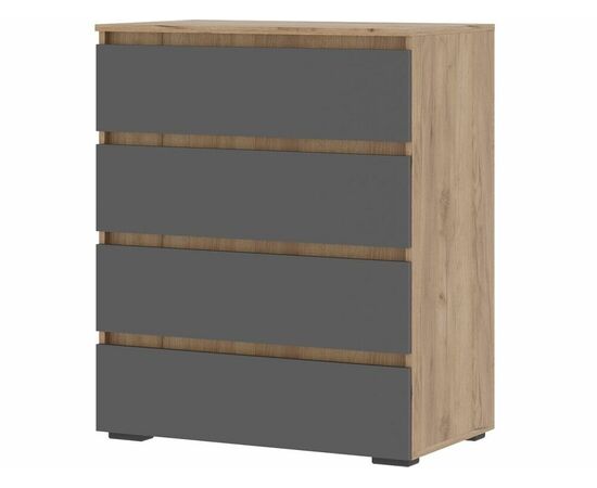Комод «Хелен» КМ-02, 4 ящика, графит/дуб крафт золотой, изображение 2 | Интернет магазин мебели и декора LifeDekor