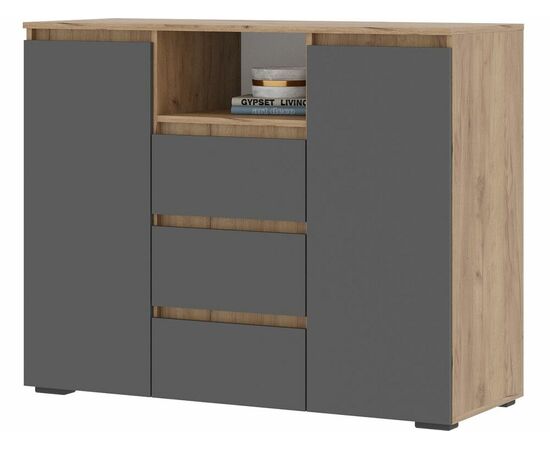 Комод «Хелен» КМ-01, графит/дуб крафт золотой, изображение 2 | Интернет магазин мебели и декора LifeDekor