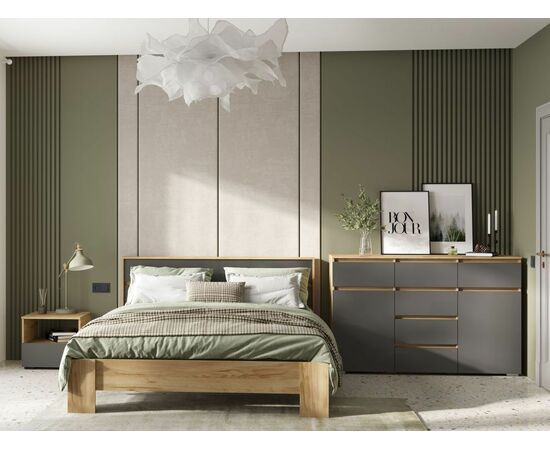 Комод «Хелен» КМ-06, графит/дуб крафт золотой, изображение 5 | Интернет магазин мебели и декора LifeDekor