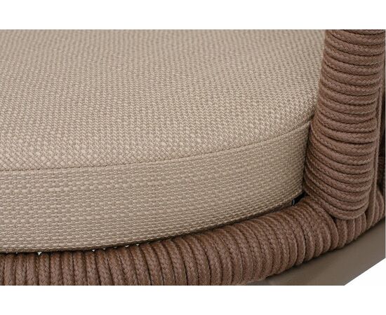 "Люксембург" стул плетеный из роупа, каркас из стали бежево-серый (RAL7006) муар, роуп коричневый круглый, ткань Mossle бежевая, изображение 5 | Интернет магазин мебели и декора LifeDekor