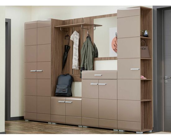 Пенал-стеллаж Вегас, кофе с молоком/шимо темный, изображение 5 | Интернет магазин мебели и декора LifeDekor