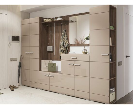 Пенал-стеллаж Вегас, кофе с молоком/шимо темный, изображение 6 | Интернет магазин мебели и декора LifeDekor