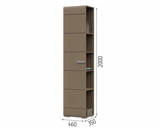 Пенал-стеллаж Вегас, кофе с молоком/шимо темный, изображение 3 | Интернет магазин мебели и декора LifeDekor