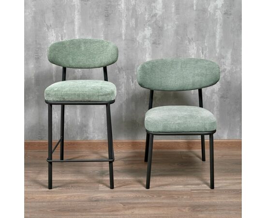 Стул Lucas 2 шалфей шенилл с чёрными ножками, изображение 12 | Интернет магазин мебели и декора LifeDekor