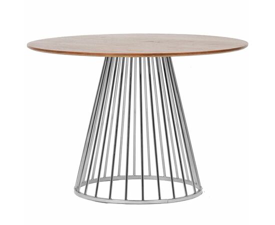 Стол Liverpool 110см орех, хромированные ножки, изображение 2 | Интернет магазин мебели и декора LifeDekor