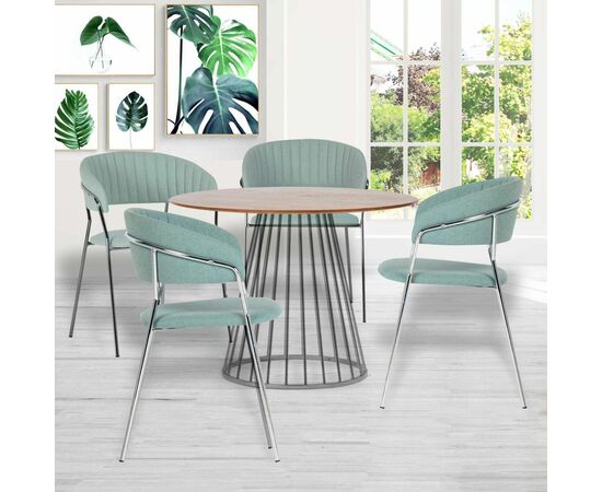 Стол Liverpool 110см орех, хромированные ножки, изображение 10 | Интернет магазин мебели и декора LifeDekor